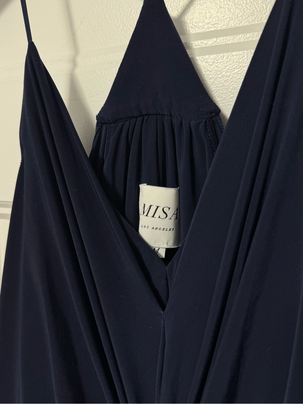 093 MISA Los Angeles Women’s Domino V-Neck Knot Front Maxi Dress - Blue, Medium - Picture 5 of 7